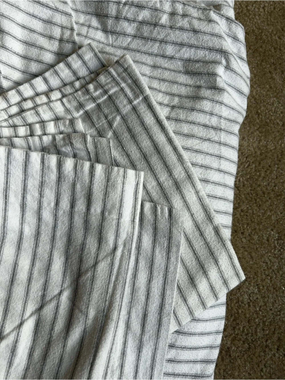 Garnet Hill White & Gray Pinstripe Duvet Cover